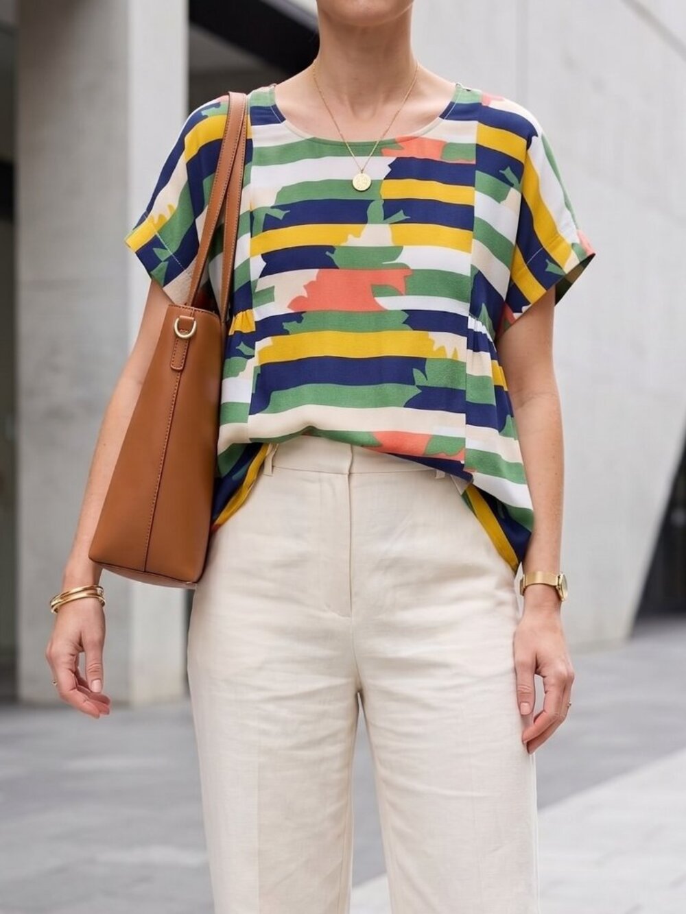 Anthropologie Maeve Milla Abstract Striped Blouse